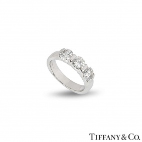 Tiffany & Co. Platinum Three Stone Diamond Ring Tiffany & Co. Platinum Three Stone Diamond Ring